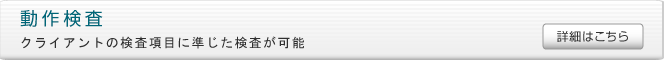 動作検査：検査項目に準じた検査
